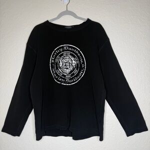 Harley-Davidson Black and White Women's Crew Neck Sweater